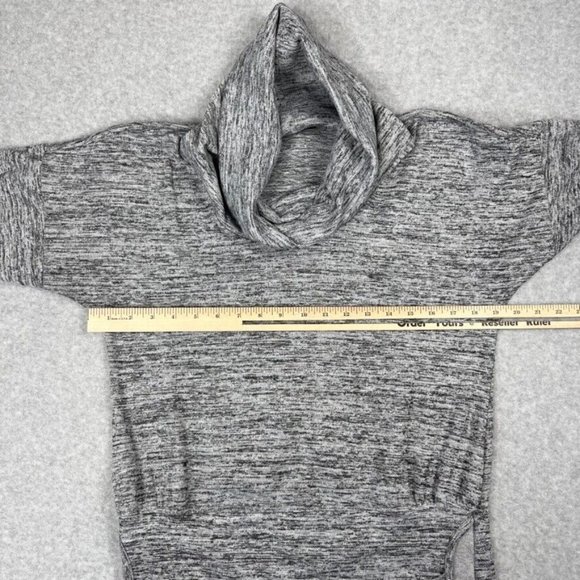 Athleta Womens Cowl Neck Sweatshirt Size Small Heathered Gray Pockets Thumbholes - Picture 10 of 11